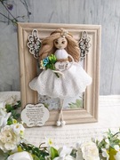 Anioł Stróż makrama w ramce 