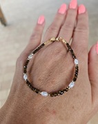 Bransoletka z Kamieni Naturalnych Tygrysie Oko Perły Naturalne Hematyt 