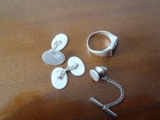 srebro - spinki , sygnet , spinka