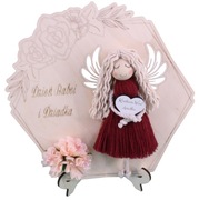 Prezent pamiątka Dzień Babci i Dziadka Anioł Stróż Rękodzieło makrama