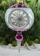 Bombka szklana wisior fi100mm 3 refl ręcznie dmuchana i dekorowana Wz49