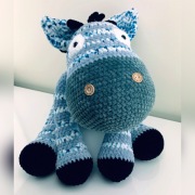 Zebra na szydełku zabawki handmade