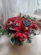 Elegancki stroik świąteczny na grób obciążony 