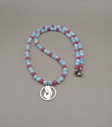 Naszyjnik z masy perłowej oraz rodonitu 