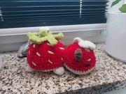 Handmade pluszak włóczka chomik truskawka 