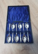 Vintage łyżeczki "apostolskie" platerowane posrebrzane pudełko angielskie
