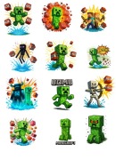 NAPRASOWANKI 12 SZT MINECRAFT 