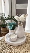 Zestaw Ceramiczny: Ryflowany Wazon, Flower Box, bukiet suszków
