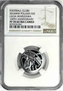 5 zł LEGIA WARSZAWA NGC PF 70 ULTRA CAMEO GRADING SREBRO