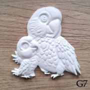 Papużki rodzic i dziecko pełna detali kolorowanka antystresowa 3D z gipsu 