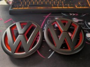 Znaczki Volkswagen Czarno Czerwone Mat