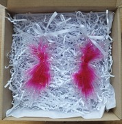 Rękodzieło Aniołki choinkowe 2 szt z żywicy epoksydowej róż ze srebrem 