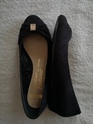 Nowe czarne eleganckie zamszowe buty baleriny na koturnieGeotge Wide Fit 39