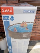 Basen stelażowy rattan 366x100 cm Nowy