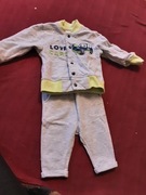 Dres, 74-80, szary, autko, bluza, spodnie