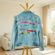 H&M Katana Dżinsowa z Bransoletki Naszywki Rock M