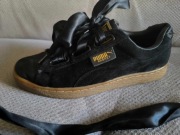 BUTY sneakersy BASKET HEART PUMA trampki czarne kokarda 38