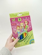 Kredki ołówkowe grube 12 kolorów 10mm nowe prezent 