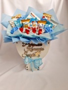 KIELICH KOMUNIJNY ZE SŁODYCZAMI KINDER PREZENT NA KOMUNIĘ NIEBIESKI BOX