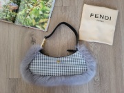 Torebka Fendi Fendigraph | Nowa | Shearling & Pepitka | QR Code