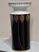 Wazon vintage kobaltowy zdobiony złotem