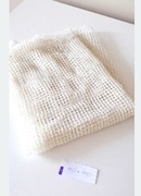 stara biała ażurkowa ręcznie robiona firanka z prl tkana na siatce