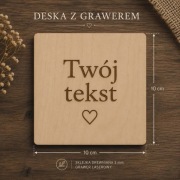 Drewniana Tabliczka z Grawerem 10x10 | Własny Napis