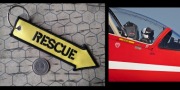 Brelok zawieszka do kluczy z motywem lotniczym Rescue