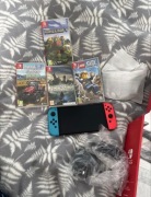 Nintendo switch oled zestaw (4gry)