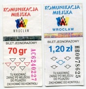 Bilet MPK Wrocław - 70gr, 1.20zł