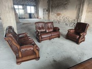 Zestaw Kanap Ze Skóry Naturalnej 2+2+1