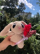 Pluszowy króliczek ręcznie dziergany