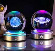 1 szt. 6 cm 3D rzeźbiona kryształowa kula z gwiaździstym niebem, k