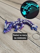 Wolf DragonCrystal 16cm - Ruchomy Brelok Świecący w Nocy - Druk 3D