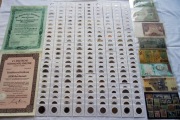 stare dokumenty monety 225szt także SREBRNE banknoty różne oraz znaczki