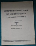 Lista Placówek Pocztowych na Terenie III Rzeszy wraz z kodami -1944 r