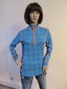 KARI TRAA damska bluzka zielona we wzorek 100% wełna merino_ M/L