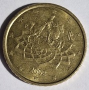 Moneta 50 Euro centów Włoska Rzadka 