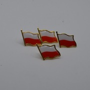 4 sztuki przypinki z flagą Polski 