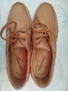 Buty damskie pantofle skórzane beżowe