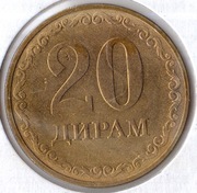 TADŻYKISTAN 20 diramów 2019, KM# 54, UNC