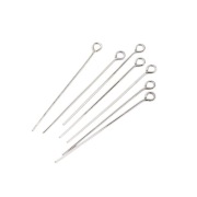 SZPILKI HACZYKI DO BIŻUTERII Rodowane, Platinum kolor 0,5x40 mm, 10 szt.