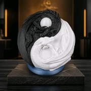 Smoki i Równowaga! Lampa Stołowa "Harmony of Scales" - Ying-Yang Smoków!