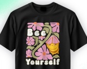 Koszulka CZARNA w kwiaty na lato Be Yourself 100% bawełny