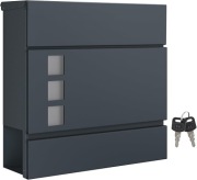 Skrzynka na listy z gazetnikiem – nowoczesna, zamykana, antracyt