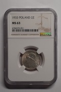 2 złote 1933 głowa kobiety NGC MS63- PIĘKNE