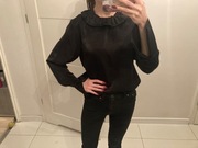 Zara satynowa koszula bluzka z falbaną na dekoldzie M