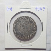 Stara Moneta Polska Królewska Grosz Polski Król Zygmunt I Stary 1547 r.