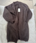 Kardigan czekoladowy 80% super kid moher italy