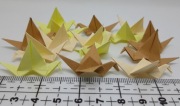 15 x Mini żuraw ptak origami handmade zestaw kolory ziemi: brzoskwinia kawa
